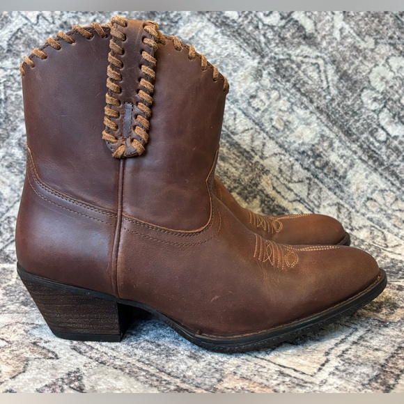 NWOT Shyanne Womens Sawyer Dolly Terra Brown Western Leather Ankle Boots Size 8B - Picture 2 of 5